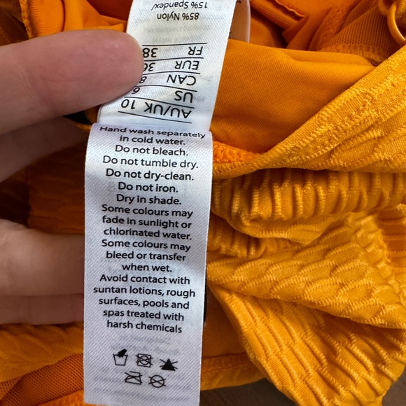 Niptuck Yellow Ruched One Piece Swimsuit with Sweetheart Neckline Sz 6 - Picture 9 of 10